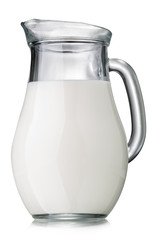 Jug of milk isolated