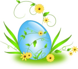 Easter egg with floral ornaments