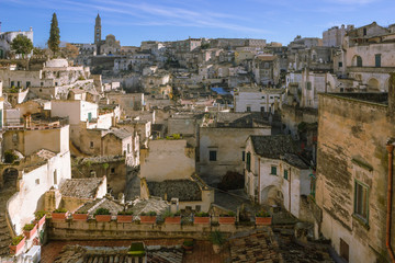 Fototapeta na wymiar Sassi Matera panoramą, Włochy