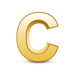 3d golden letter C