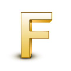 3d golden letter F