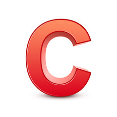 3d red letter C