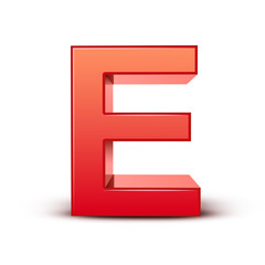 3d red letter E