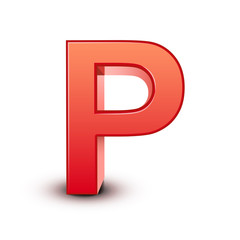 3d red letter P