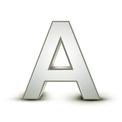 3d alphabet silver A