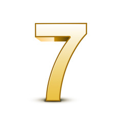 3d shiny golden number 7