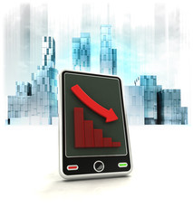 smart phone with negative online results in business district