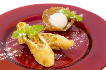 strudel with ice cream