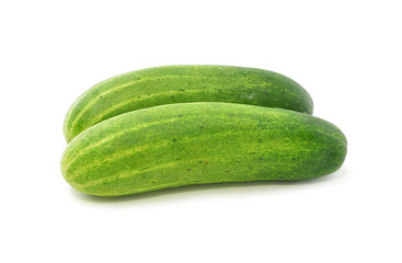 Fresh cucumber isolated on white background