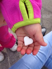 Candy heart in the hand