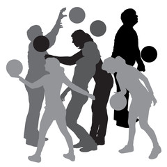 Vector silhouette of a woman.