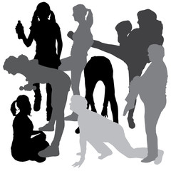 Vector silhouette of a woman.