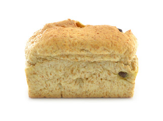 raisin bread isolated on white background