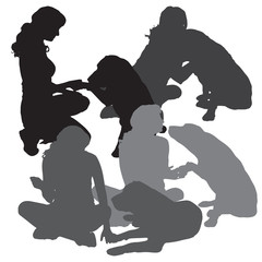 Vector silhouette of a woman.