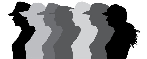 Vector silhouette of people.
