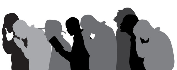 Vector silhouette of people.