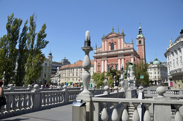 Triplice ponte e Chiesa Francescana, Lubiana