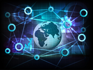 European earth globe in business world transfer network vector