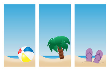 set of summer holiday beach banners