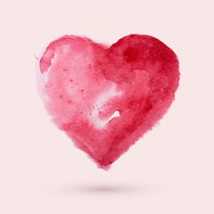 Watercolor heart, vector illustration