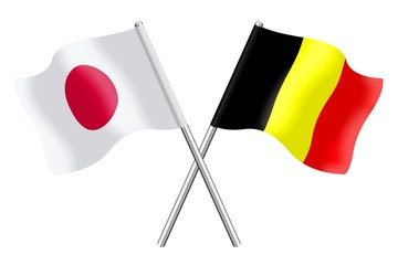Flags : Japan and Belgium