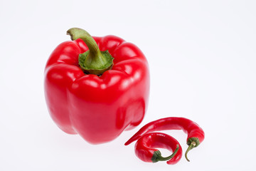 red pappers isolated on white background