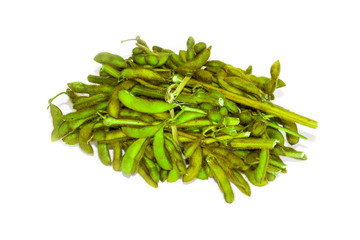 Green beans on a white background