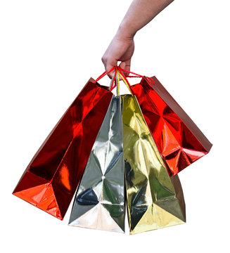 Handful of glossy shopping bags