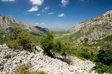 Dorgali, Sardinia (Italy). Supramonte's mountains, between Oliena and Dorgali. Lanaitto valley, near the nuragic village of Tiscali.