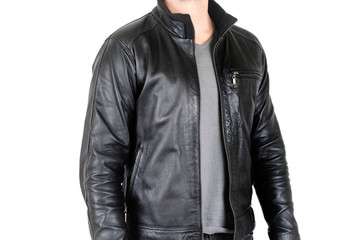 Man in a leather jacket