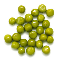 green peas on a white background. macro