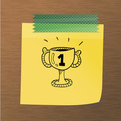 Vectorial sticky note paper with doodles