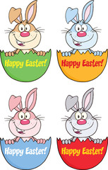 Rabbit Cartoon Character 8. Set Collection