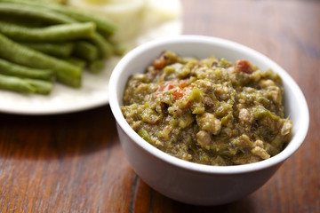 green chili dip and vegetable in thailand