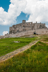 Fototapeta na wymiar Vertical view of famous Spis Castle, Slovakia.