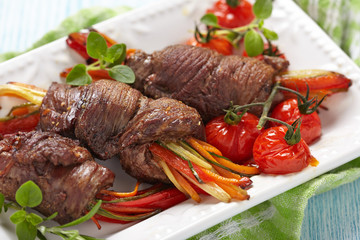 Steak Rolls with vegetables
