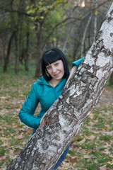 Young beautiful girl on a walk in the country