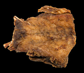 fried fish on a black background