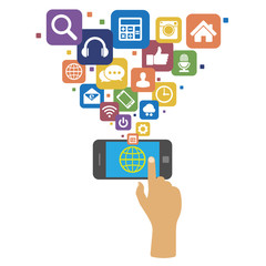 Smartphone with social media icons