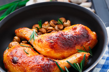 Roasted chicken legs