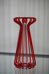 red art object in the form of vases