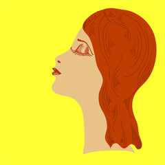 Profile of the woman.