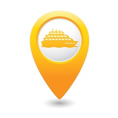 Map pointer with ship icon