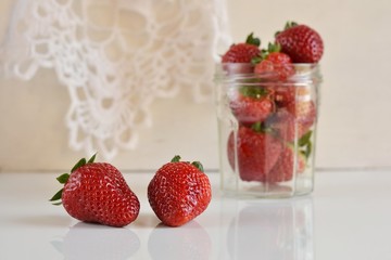 Strawberries in a jar