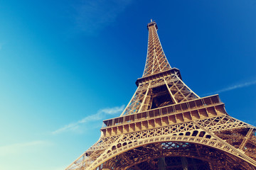 Fototapeta premium sunny morning and Eiffel Tower, Paris, France