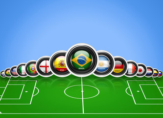 World Cup Brazil 2014 flags countries © graphilandia