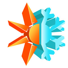 Hot and cold temperature symbol