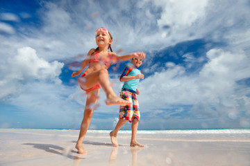 Kids having fun at beach