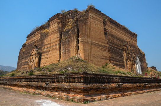 MINGUN, MYANMAR -The unfinished Mingun pagoda