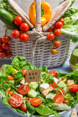 Fresh salad is a symbol of healthy eating